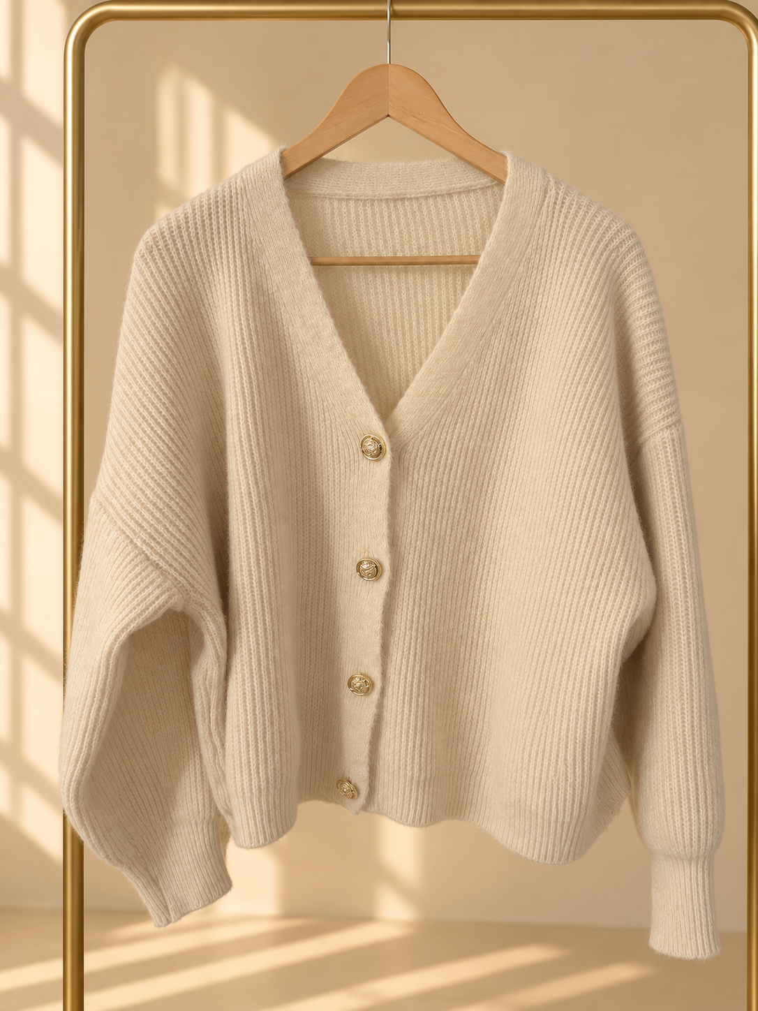 Gilet cardigan écru – Grande Taille