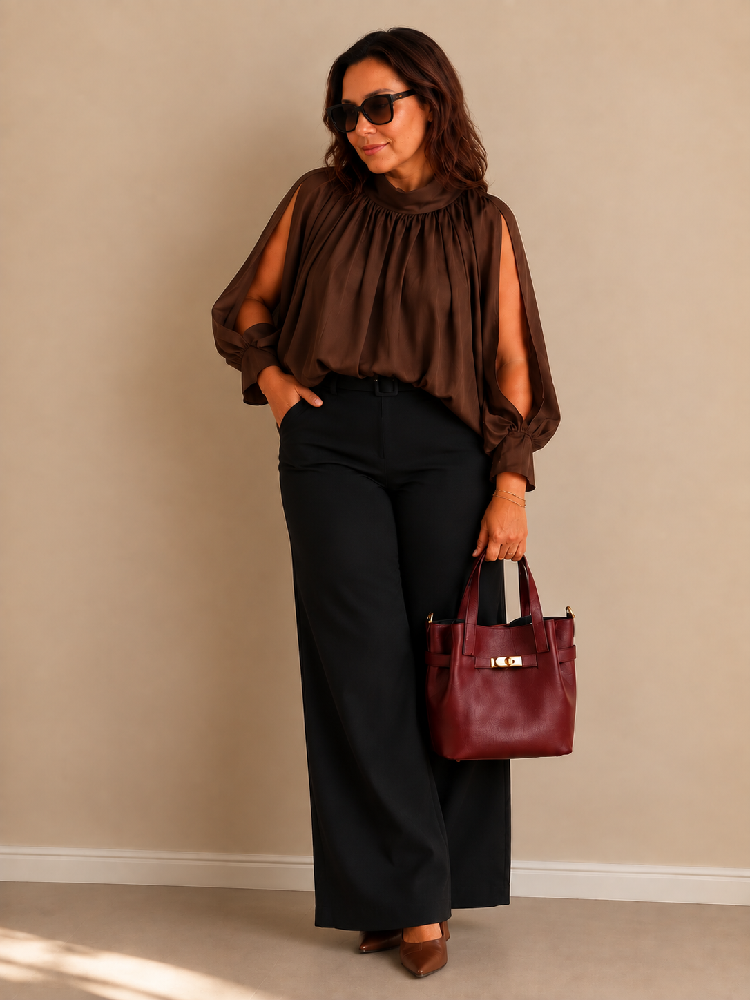 Blouse Victoria Col Noué - Grande Taille