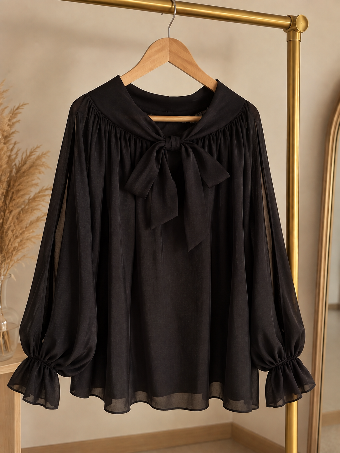 Blouse Victoria Col Noué - Grande Taille