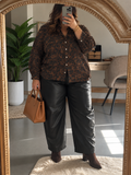 Pantalon Zina – Similicuir noir à coupe ballon